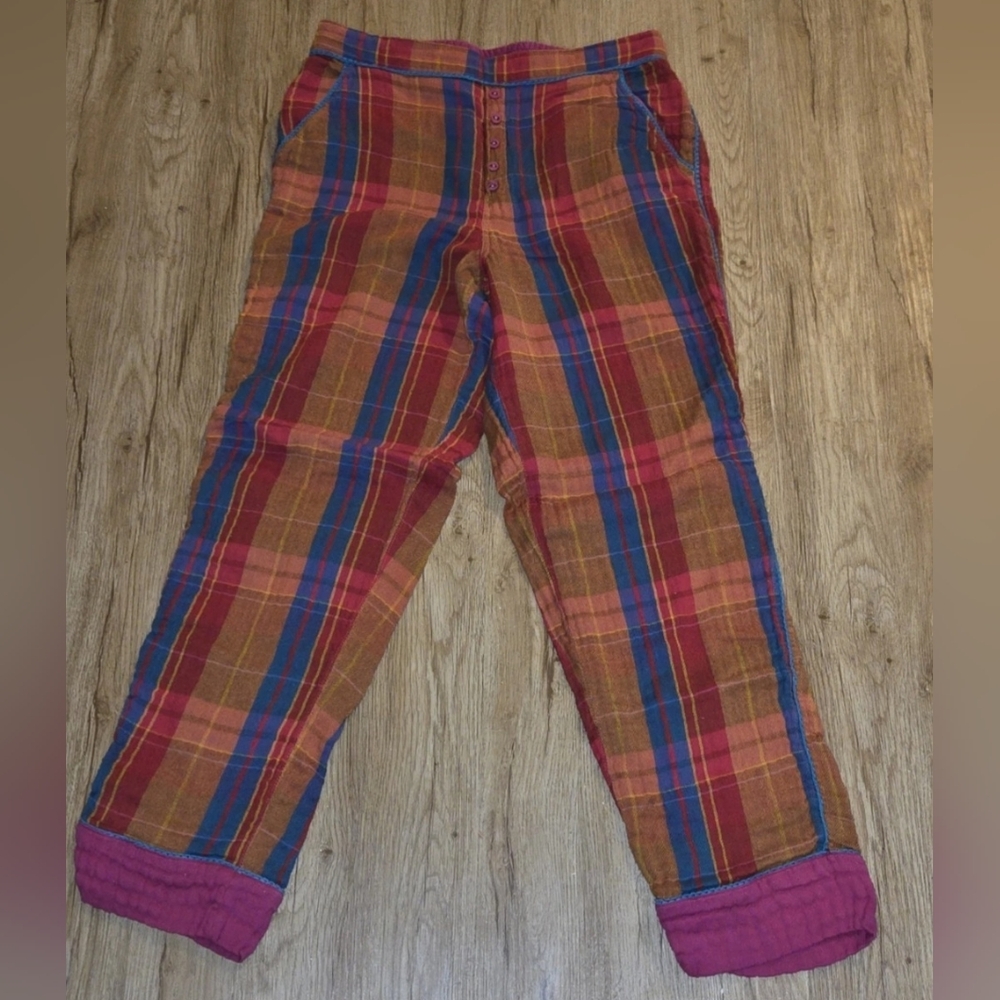 SUNDANCE Plaid Loungewear Cotton Jersey Pants Mutli Color Sz XS Comfy